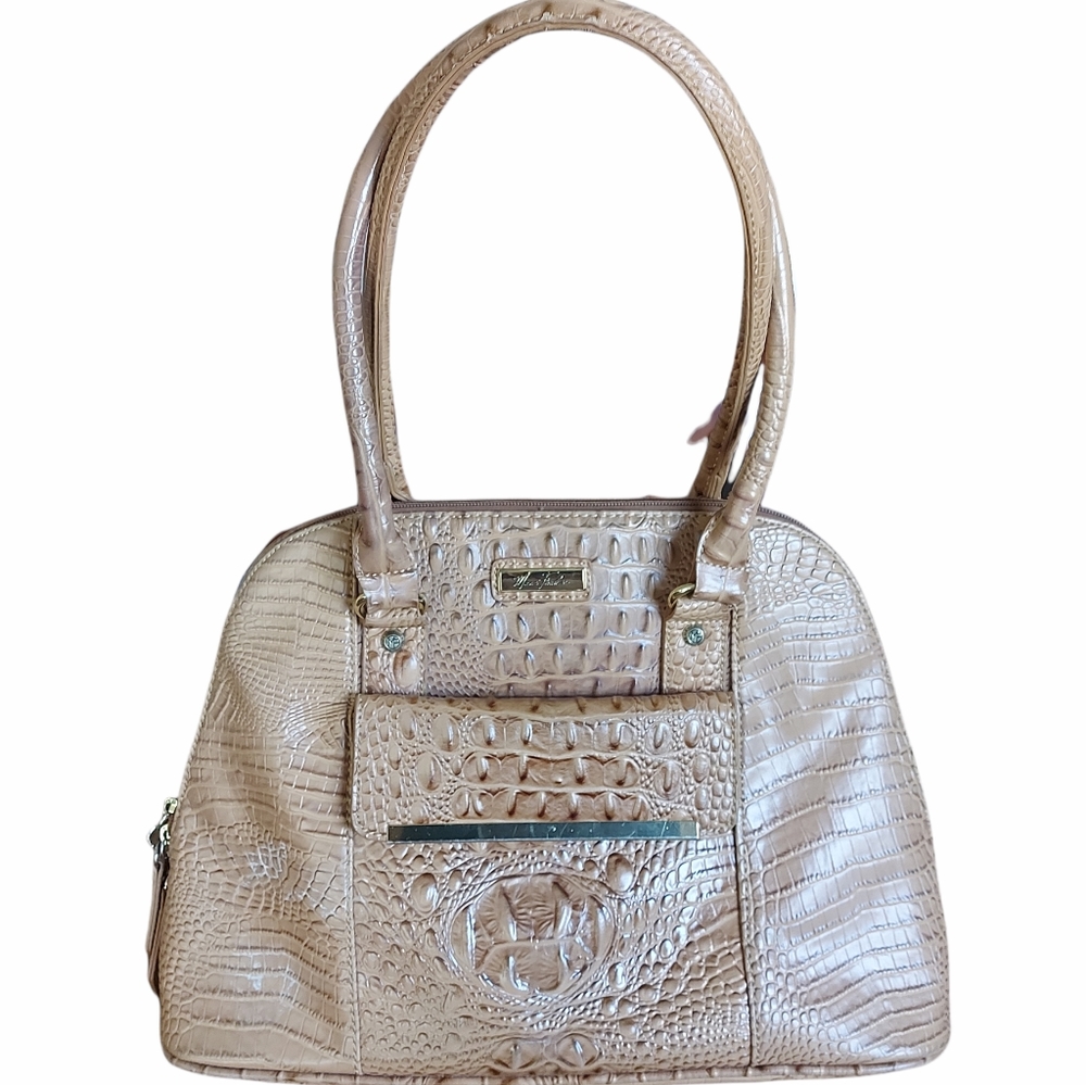 Marc Fisher Vegan pvc Crocodile embossed shoulder satchel curved shoulder bag